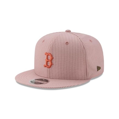 Pink Boston Red Sox Hat - New Era MLB Seersucker Black Label 9FIFTY Snapback Caps USA0297438